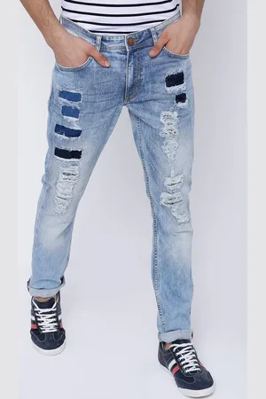 LocoMotive Men Blue Slim Fit Highly Distressed Stretchable Jeans