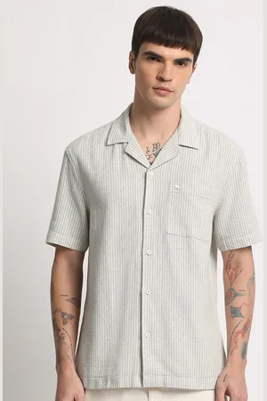 The Bear House Men Opaque Striped Casual Shirt