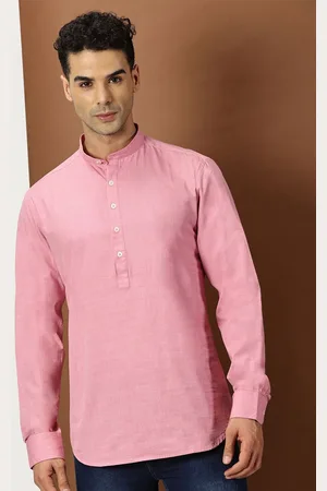 Invictus Men Original Mandarin Collar Solid Cotton Slim Fit Casual Shirt