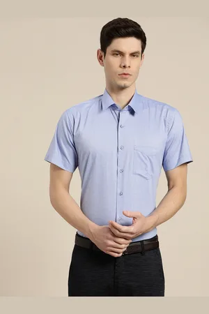 HANCOCK Men Blue Slim Fit Opaque Formal Shirt