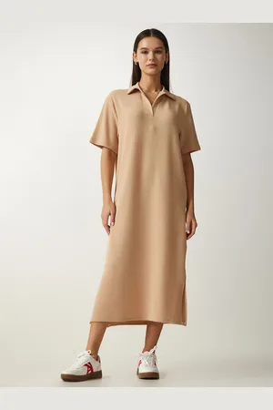 Happiness istanbul Shirt Short Sleeves Midi Dress