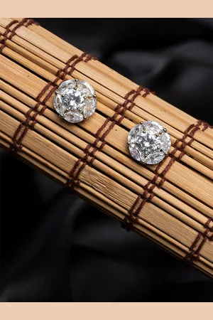 HOUSE OF ARLI Gold-Plated Circular Studs Earrings