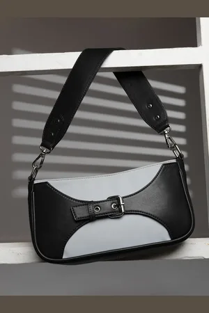 Mast & Harbour Women Colourblocked Structured Handheld Bag