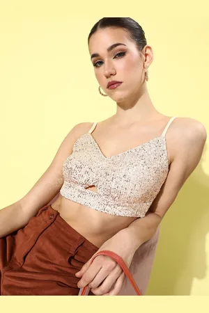 DressBerry Blinky Beige Embellished Sequined 90
