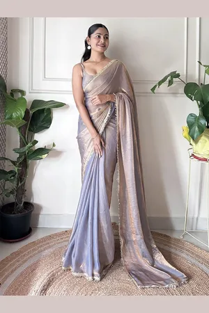 Mitera Sequinned Tissue Saree