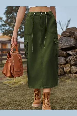 Stylecast Denim A-Line Midi Skirt