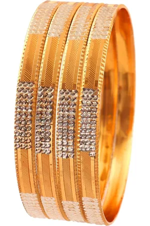Jewar Mandi Set Of 4 Gold-Plated Stone Studded Bangles