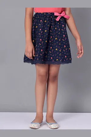 CACA CINA Girls Floral Printed Flared Above Knee Skirt