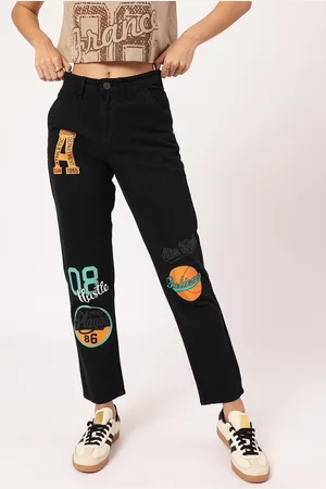 DressBerry Women Sporty Spice Printed Straight Fit Jeans