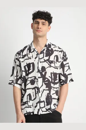 Mark Men Relaxed Fit Cuban Collar Abstract Printed Casual Shirt