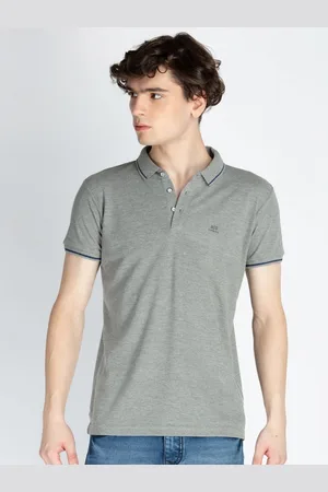 Status Quo Men Solid Polo Collar Cotton T-shirt