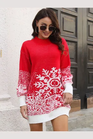 DressBerry High Neck Long Sleeves Sweater Mini Bodycon Dress