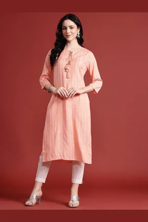 Anouk Tie-Up Design Woven Kurta