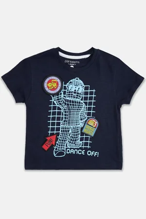 Pantaloons Boys Navy Blue Printed Pure Cotton T-shirt
