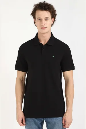 Calvin Klein Men SS PIQUE Solid Polo Collar Cotton T-shirt