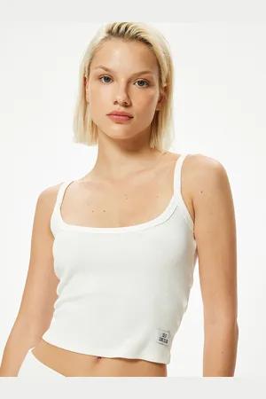 Koton Women Solid Shoulder Straps Polyester Top