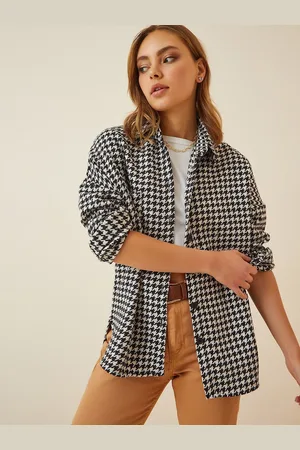 Happiness istanbul Women Floral Checked Tailored Jacket
