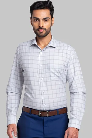 Park Avenue Windowpane Checks Opaque Cotton Casual Shirt