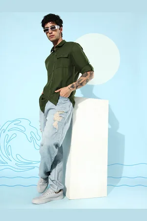 Mast & Harbour Men Solid Roll Up Sleeves Opaque Casual Shirt