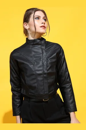 Tokyo Talkies Women Faux Leather Crop Jacket