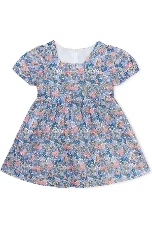 BAESD Girls Floral Printed Flared Round Neck Cotton A-Line Dress