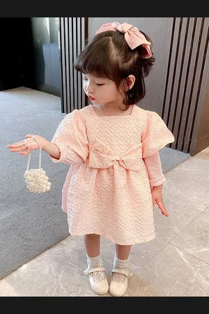 LULU & SKY Girl Self Design Bow Fit & Flare Dress