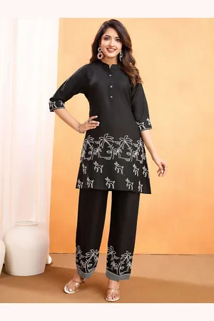 DIVASTRI Women Embroidered Regular Kurti with Palazzos