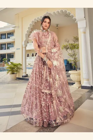SHOPGARB Embroidered Sequinned Semi Stitched Lehenga & Unstitched Blouse With Dupatta