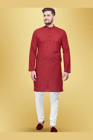 SHIWAM ETHNIX Geometric Printed Mandarin Collar Regular Kurta with Pyjamas