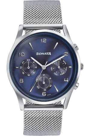Sonata Men Dial & Stainless Steel Straps Analogue Watch 77140SM02