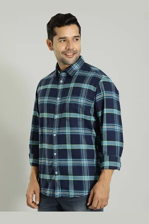 Indian Terrain Men Slim Fit Tartan Checks Opaque Checked Casual Shirt