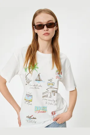 Koton Women Typography Printed Round Neck T-shirt