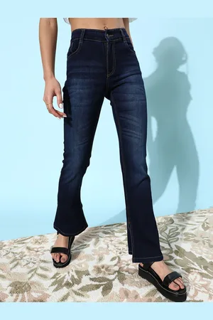 BAESD Women Bootcut Mid Rise Clean Look Stretchable Jeans