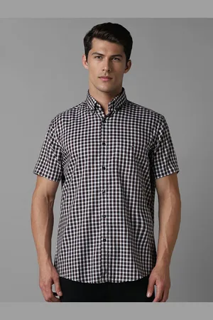 Louis Philippe Men Button-Down Collar Checked Cotton Slim Fit Casual Shirt