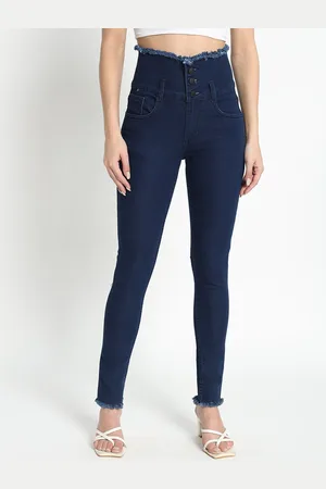 AngelFab Women Jean Skinny Fit Clean Look High-Rise Cotton Jeans
