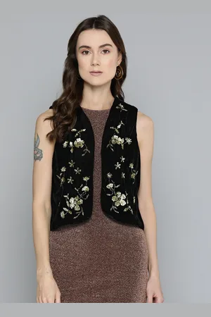 Scouph Women Floral Embellished Open Front Jacket
