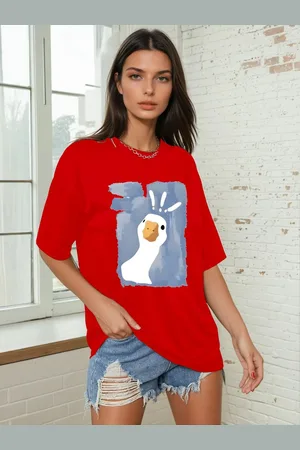 Corsica Women Graphic Printed Round Neck Oversized T-shirt