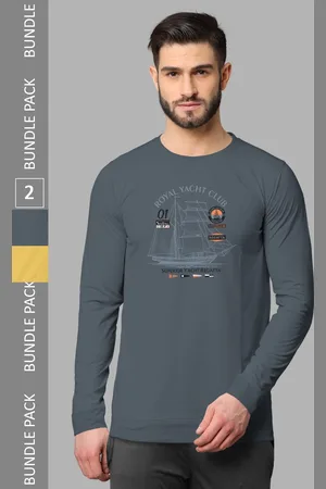 bullmer Pack of 2 Typography Printed Hooded Casual Cotton T-shirts