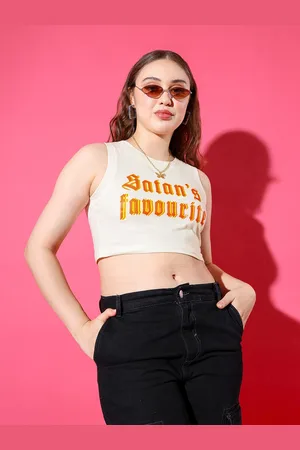 Stylecast Printed Cotton Crop Top