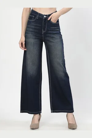 Cosmic Women Flared Mid-Rise Heavy Fade Pure Cotton Jeans