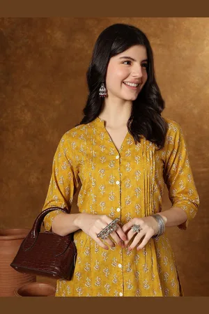 Kalini Women Floral Printed Cotton Shirt Style Top