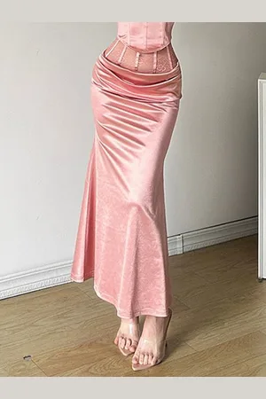 Stylecast Pink Self-Design Top & Maxi Skirt