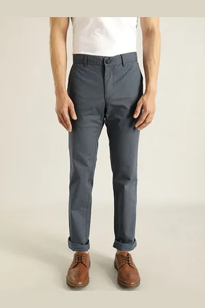 Indian Terrain Men Brooklyn Mid Rise Plain Slim Fit Chinos Trousers