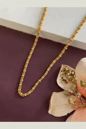 Digital Dress Room Gold-Plated Minimal Ball Design Fancy Chain Long Necklace