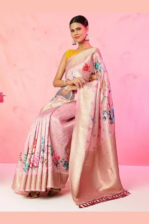 JustFashion Zari Silk Blend Banarasi Saree