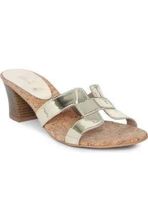 Inc 5 Women Gold-Toned Solid Heels