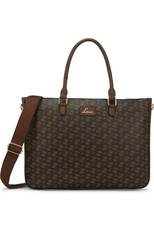 LAVIE Women Typography Printed Structured Leather Handheld Bag