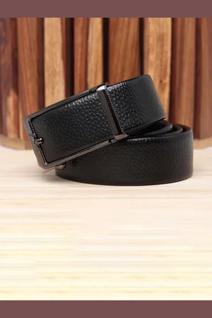 Winsome Deal Men Slider Buckle Closure Textured Formal Belt