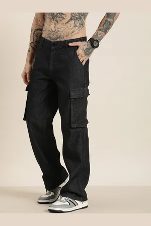 HERE&NOW Men Pure Cotton Cargo Fit Mid-Rise Jeans