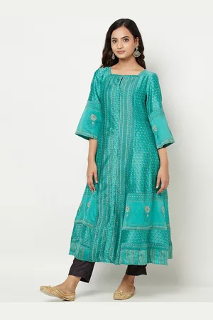 Fabindia Women Black Ethnic Motifs Printed Kurta